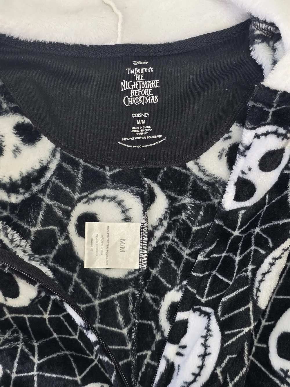 Disney The Nightmare Before Christmas Jack Skellington Hooded Onesie Medium